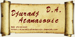 Đurađ Atanasović vizit kartica